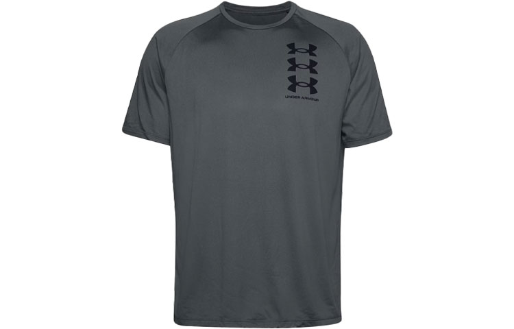 

Футболка прямая мужская персиково-серая Under Armour