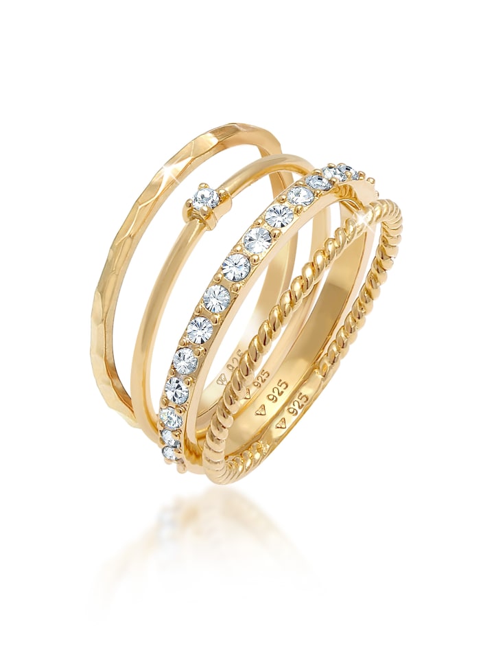 

Elli Кольцо из серебра 925 пробы в золотой оправе