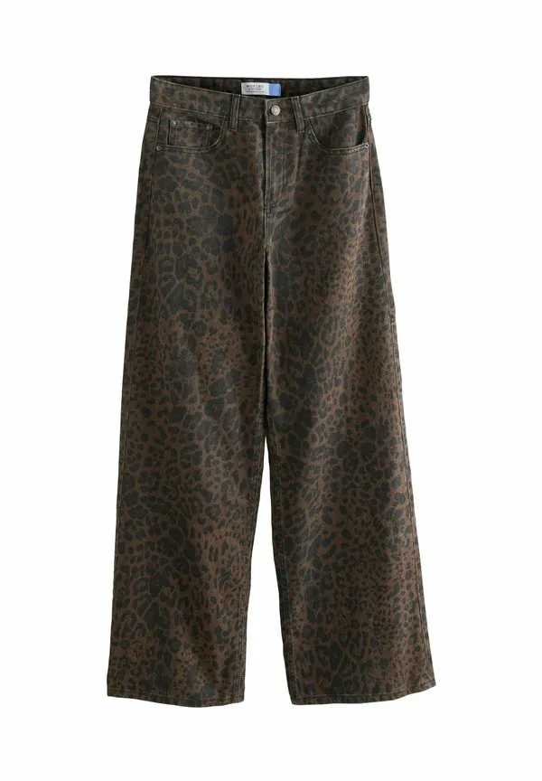 Укороченный крой, широкие штанины Next, Brown Leopard Print