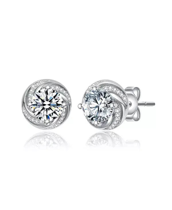 

Серьги-Гвоздики с прозрачным кубическим цирконием, вдохновленные джакузи Rachel Glauber, white