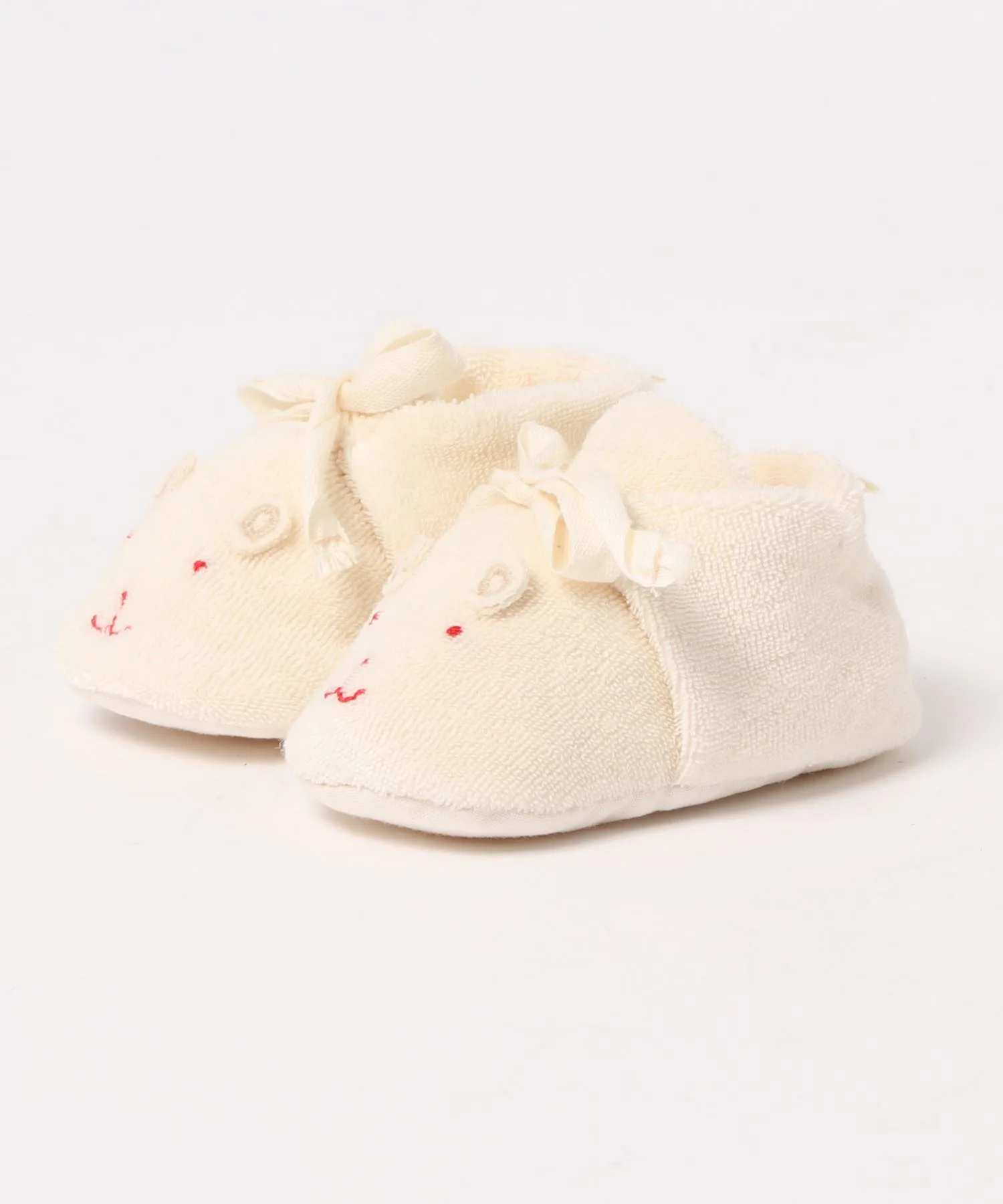 Детские пинетки из хлопка Pompkins Baby с вышивкой бежевые — фото 3