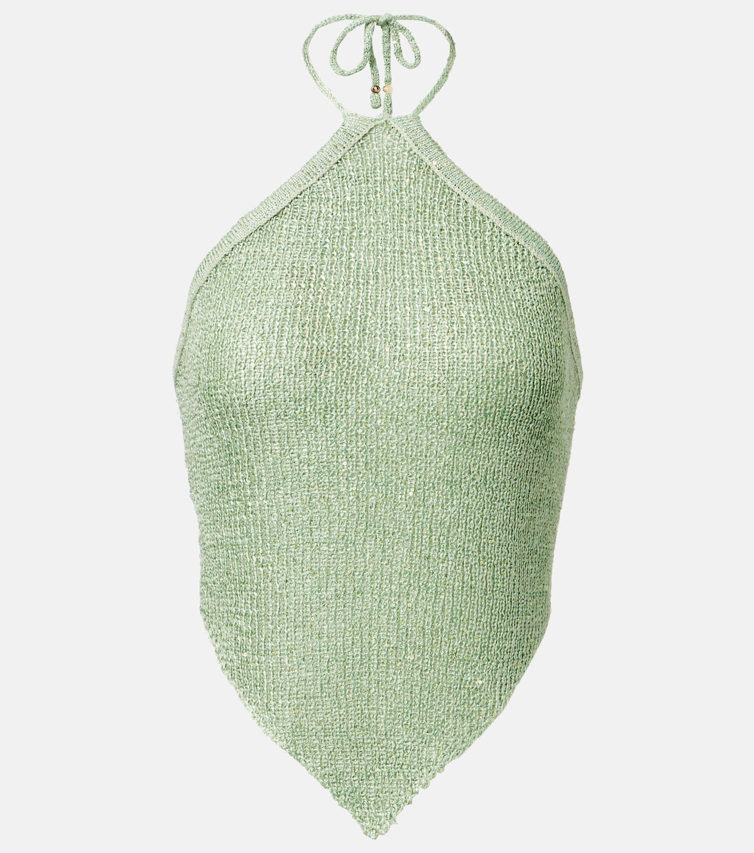 

Лизированный топ-бюстье с пайетками вязаный Bananhot, Sage Green Sequin Knit