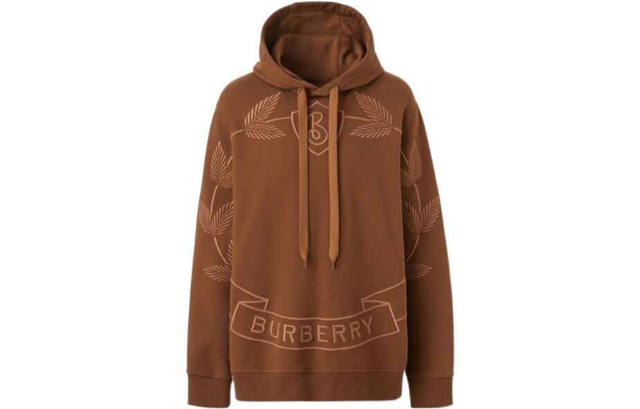 

Толстовка Burberry с капюшоном и вышитым гербом, коричневый