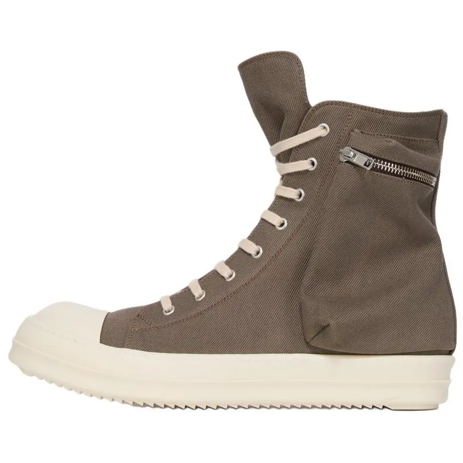 Rick Owens DRKSHDW Высокие парусиновые туфли женские цвета умбра