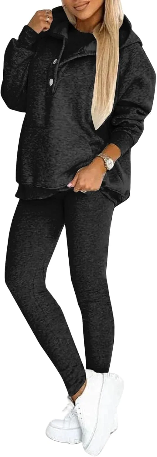 Женский спортивный костюм Oversized, худи, леггинсы, жилет, чёрный — фото 2