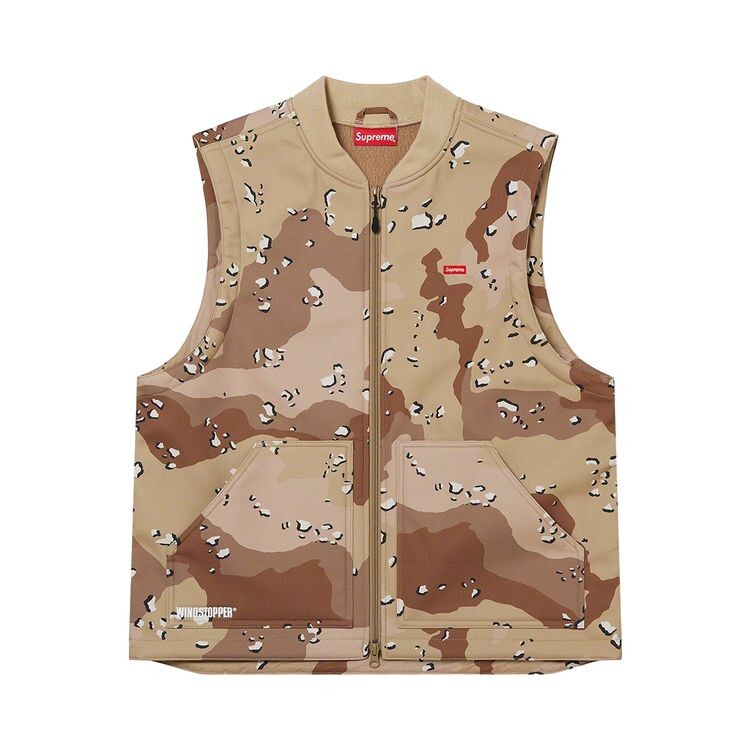 

Жилет Supreme x WINDSTOPPER Work Vest Chocolate Chip Camo, желто-коричневый