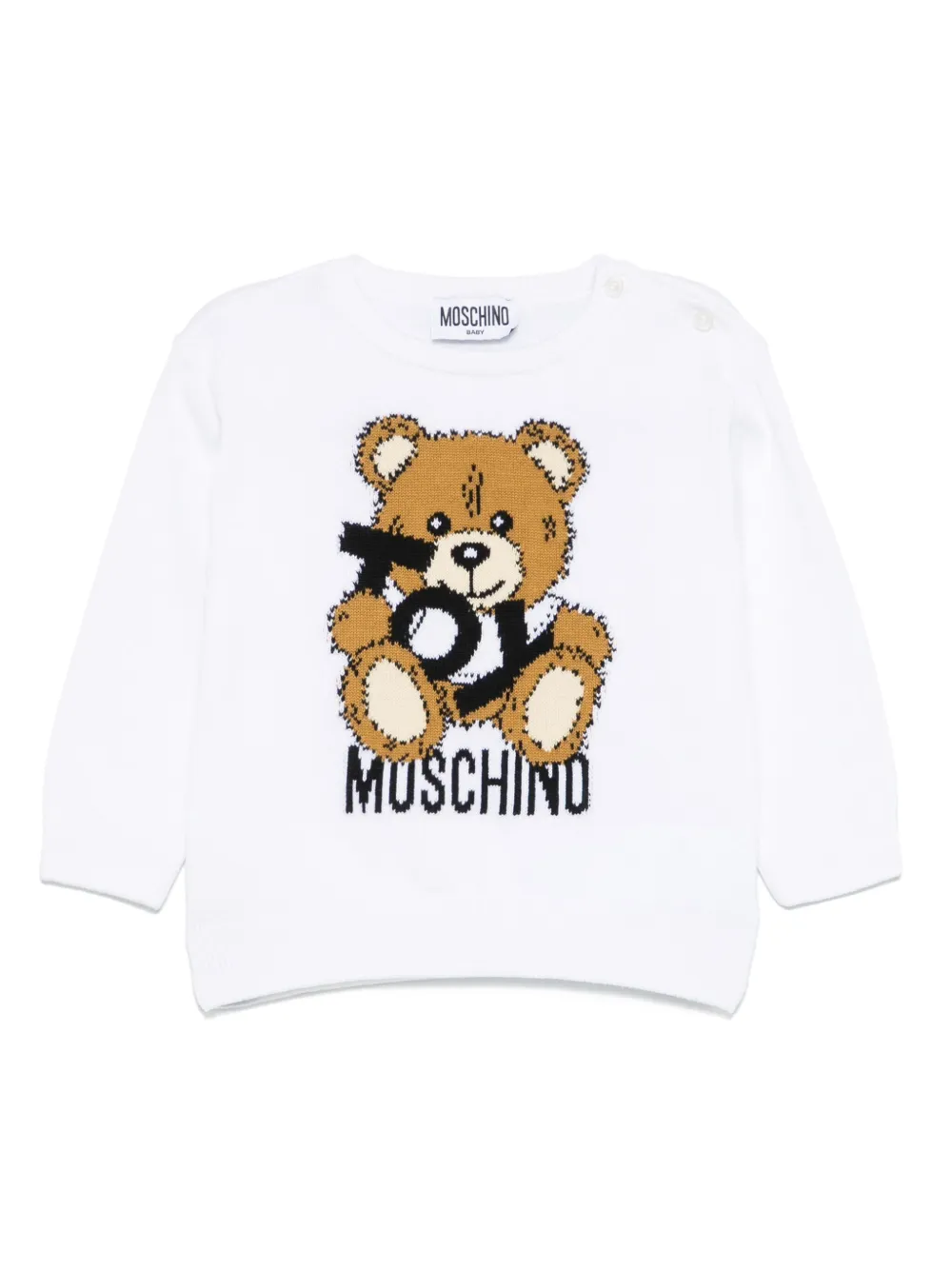 

Свитер с узором Teddy Bear Moschino Kids, белый