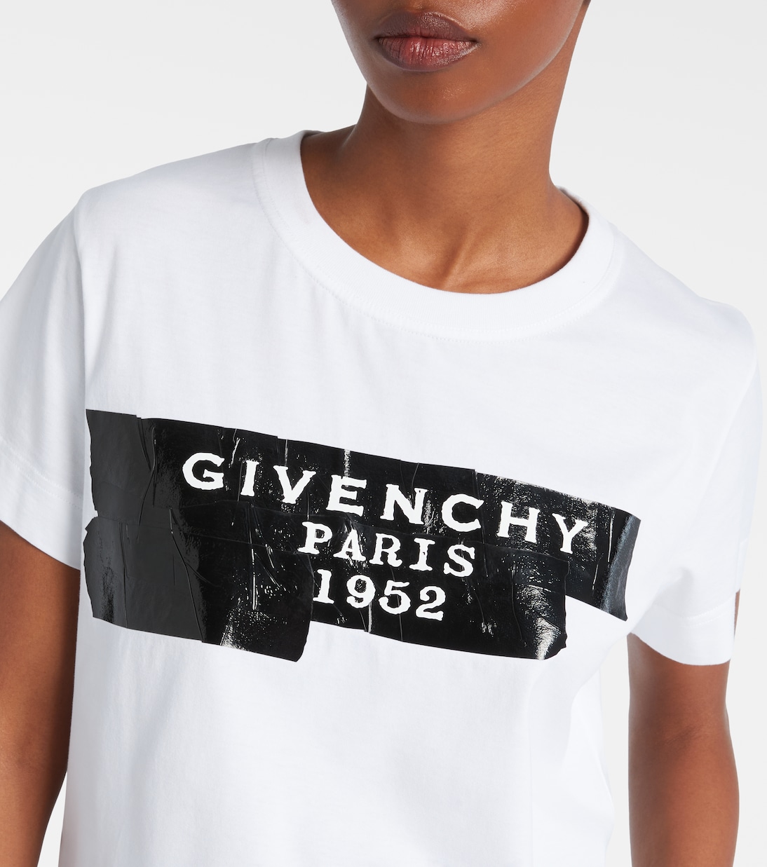Футболка из хлопкового джерси с потертостями и принтом Givenchy, белый — фото 4
