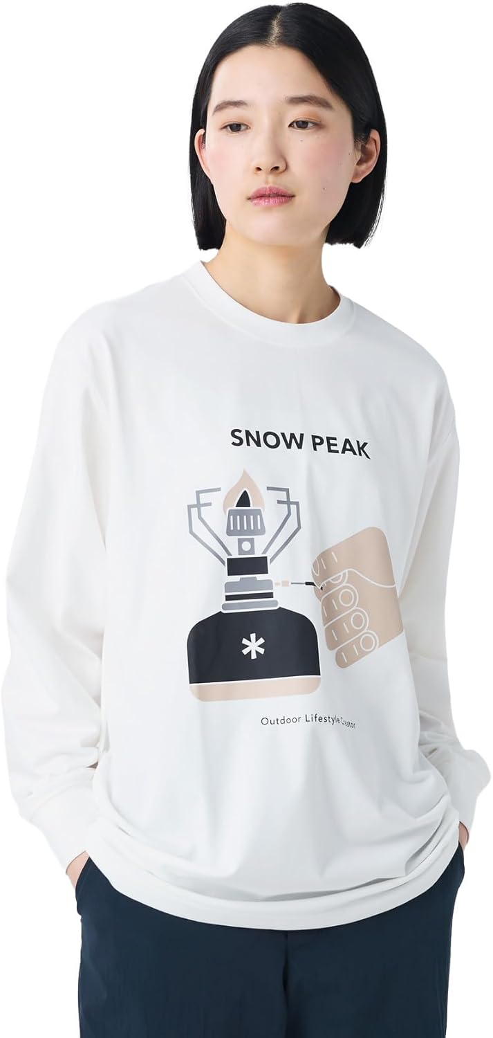 

Футболка с длинным рукавом Snow Peak TS-26SU001 Enjoy Camping, сшитая по индивидуальному заказу, мужская и женская, светло-бежевый