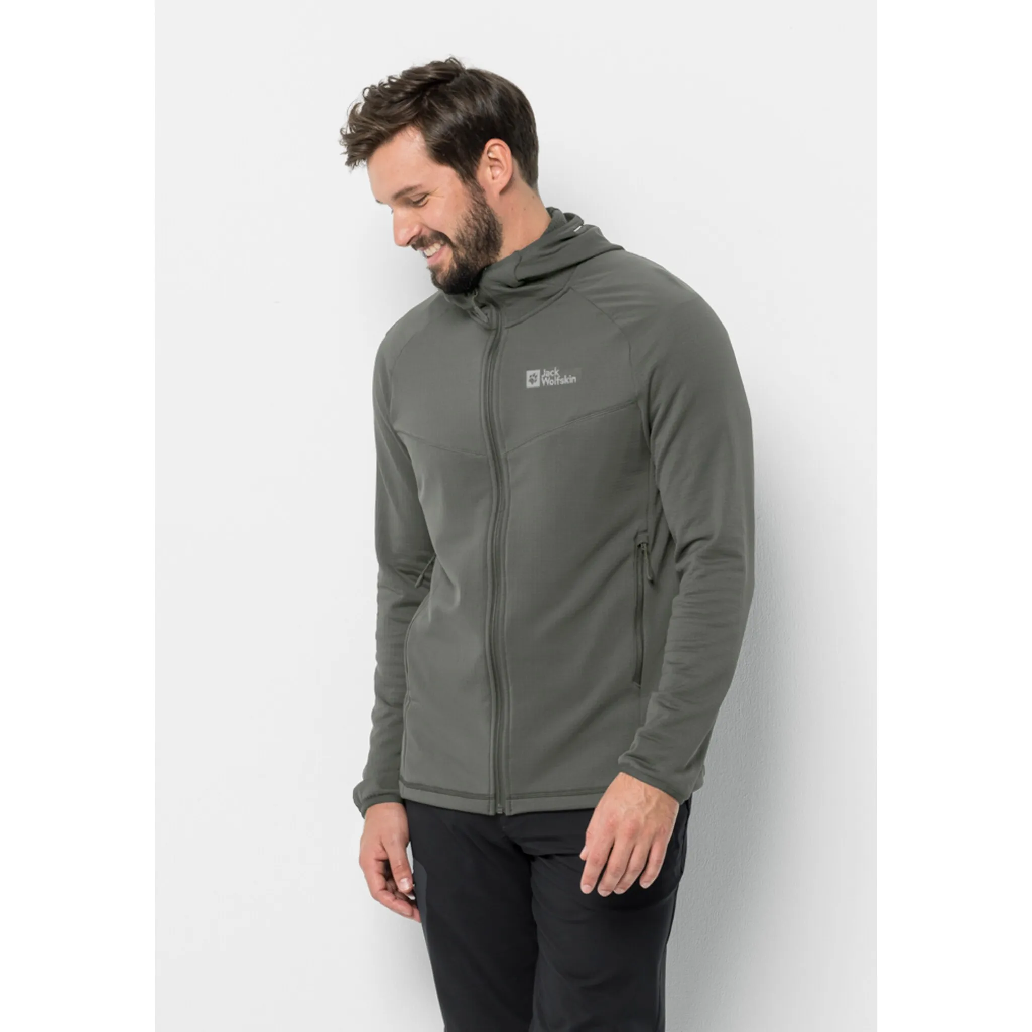 

Флисовая куртка Jack Wolfskin "KOLBENBERG HOODED FZ M", с капюшоном, зеленый