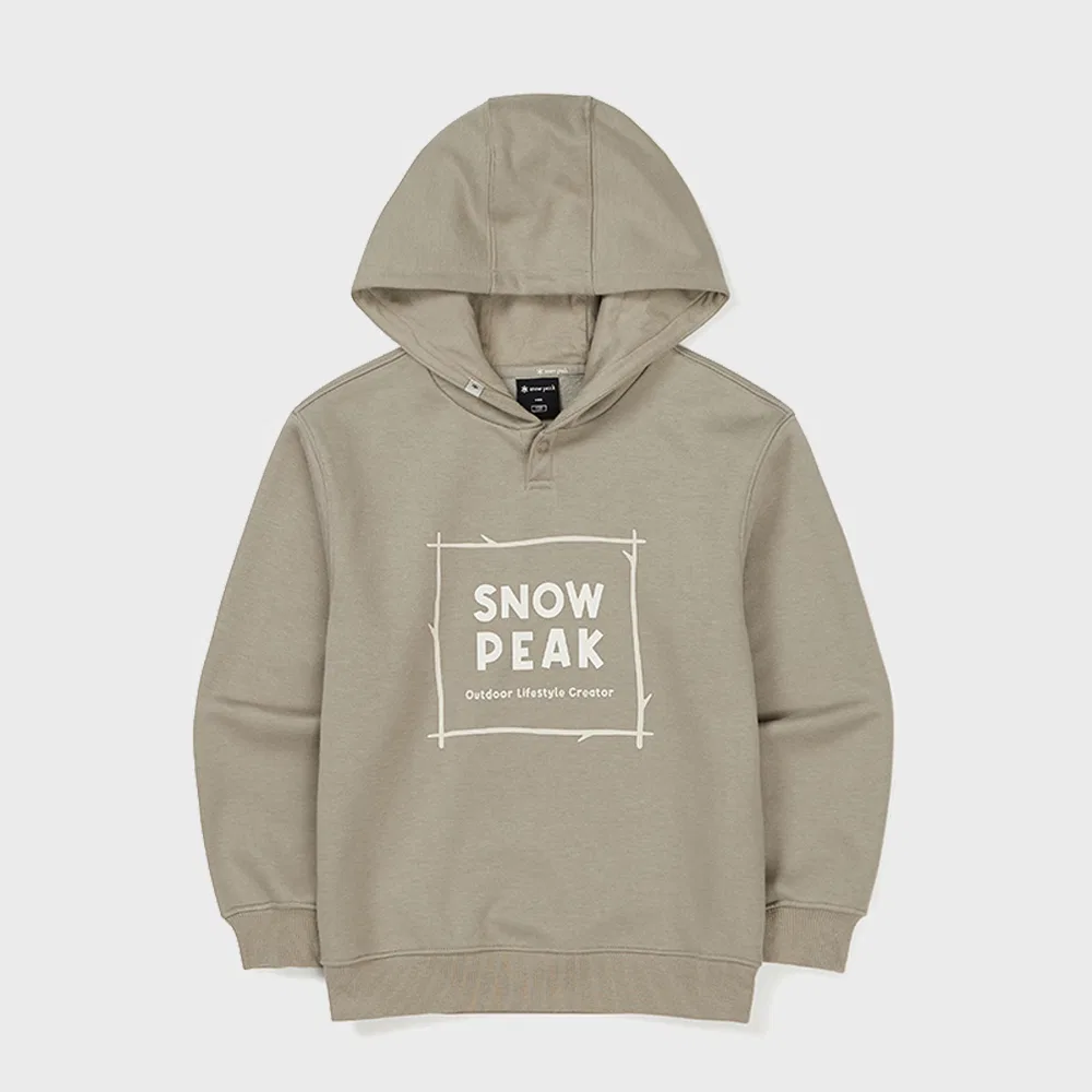 Детская флисовая худи Land Kids, цвета хаки-серый, от Snowpeak Apparel Kids — фото 3