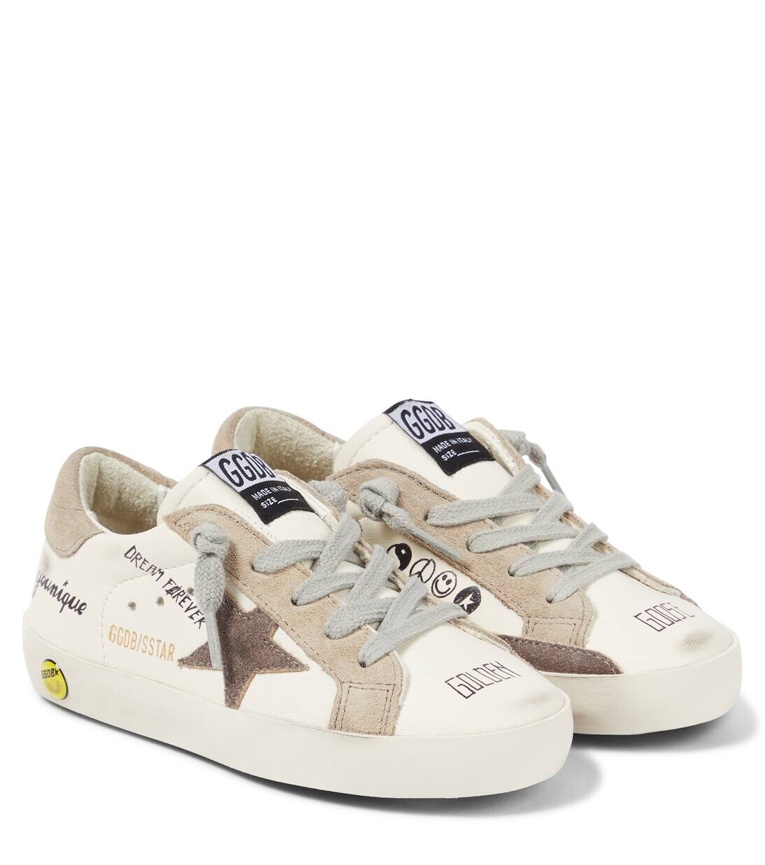 

Кроссовки из кожи Super-Star Golden Goose Kids, цвет white/cinder