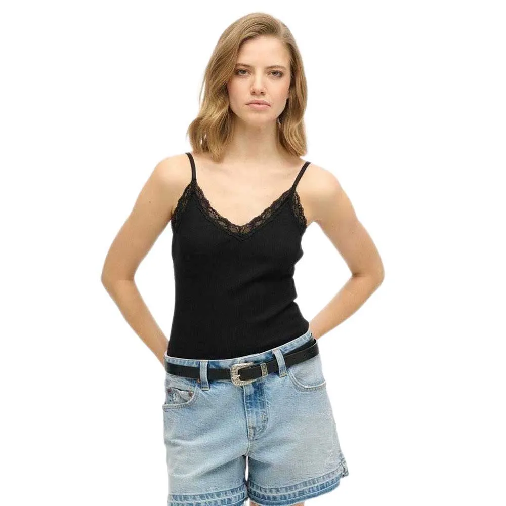 

Футболка без рукавов Superdry Essential Lace Trim, черный