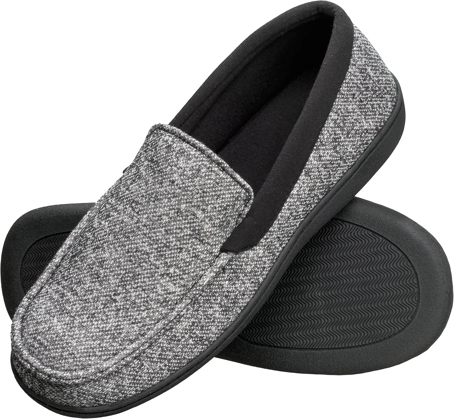 Тапочки мокасины на пене с эффектом памяти Hanes, Black
