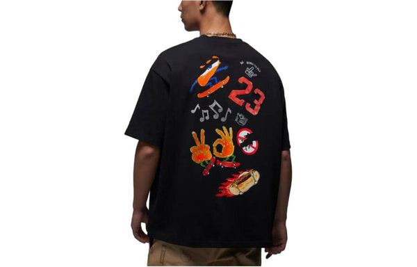 Футболка Air Jordan Fire Jumpman Logo T-Shirt 'Black', черный — фото 2