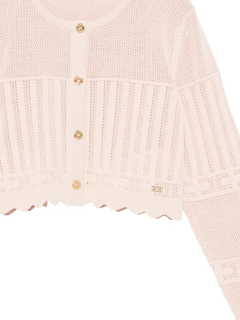 Трикотажный кардиган с фестонами Elisabetta Franchi Kids, розовый — фото 3
