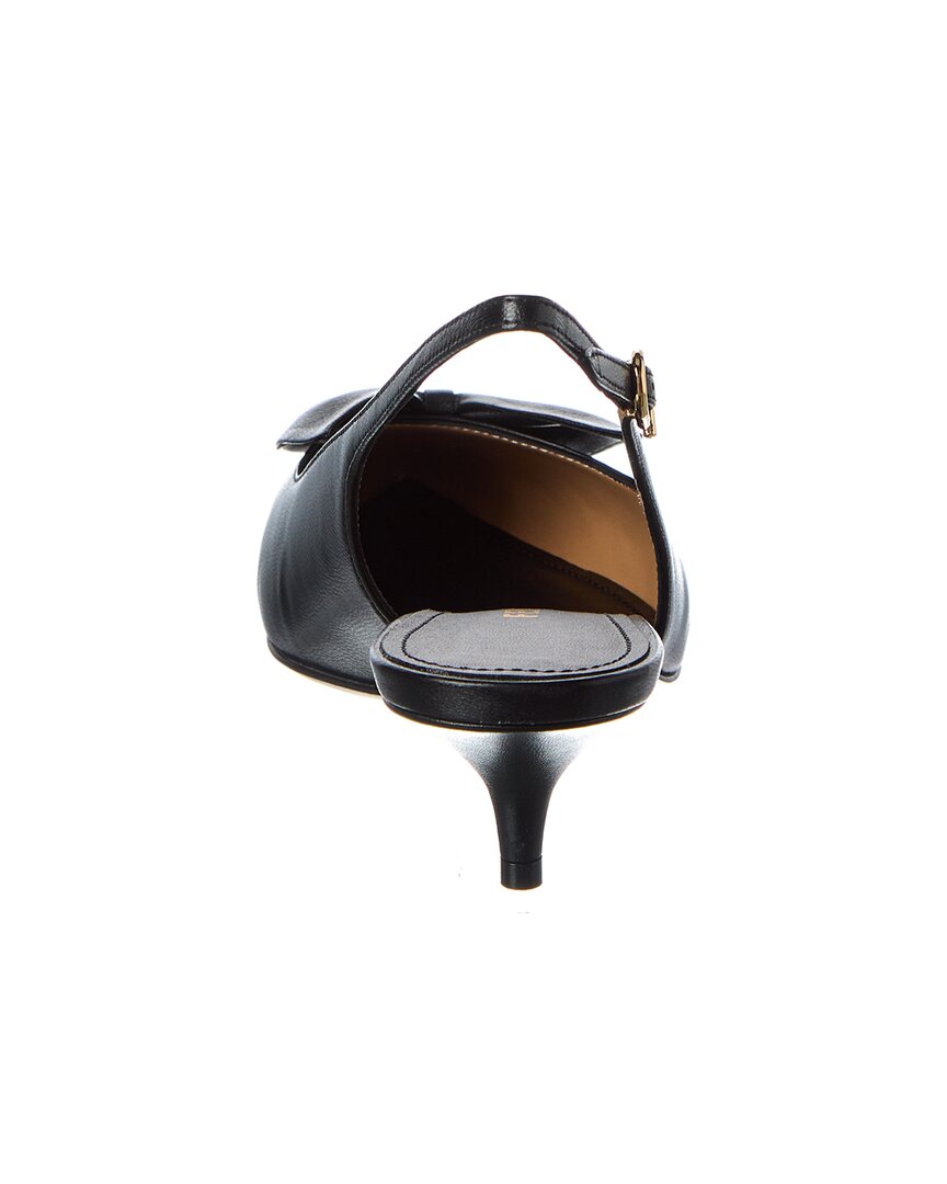 Туфли-лодочки Ferragamo Felli из кожи с открытой пяткой Salvatore Ferragamo, черный — фото 3