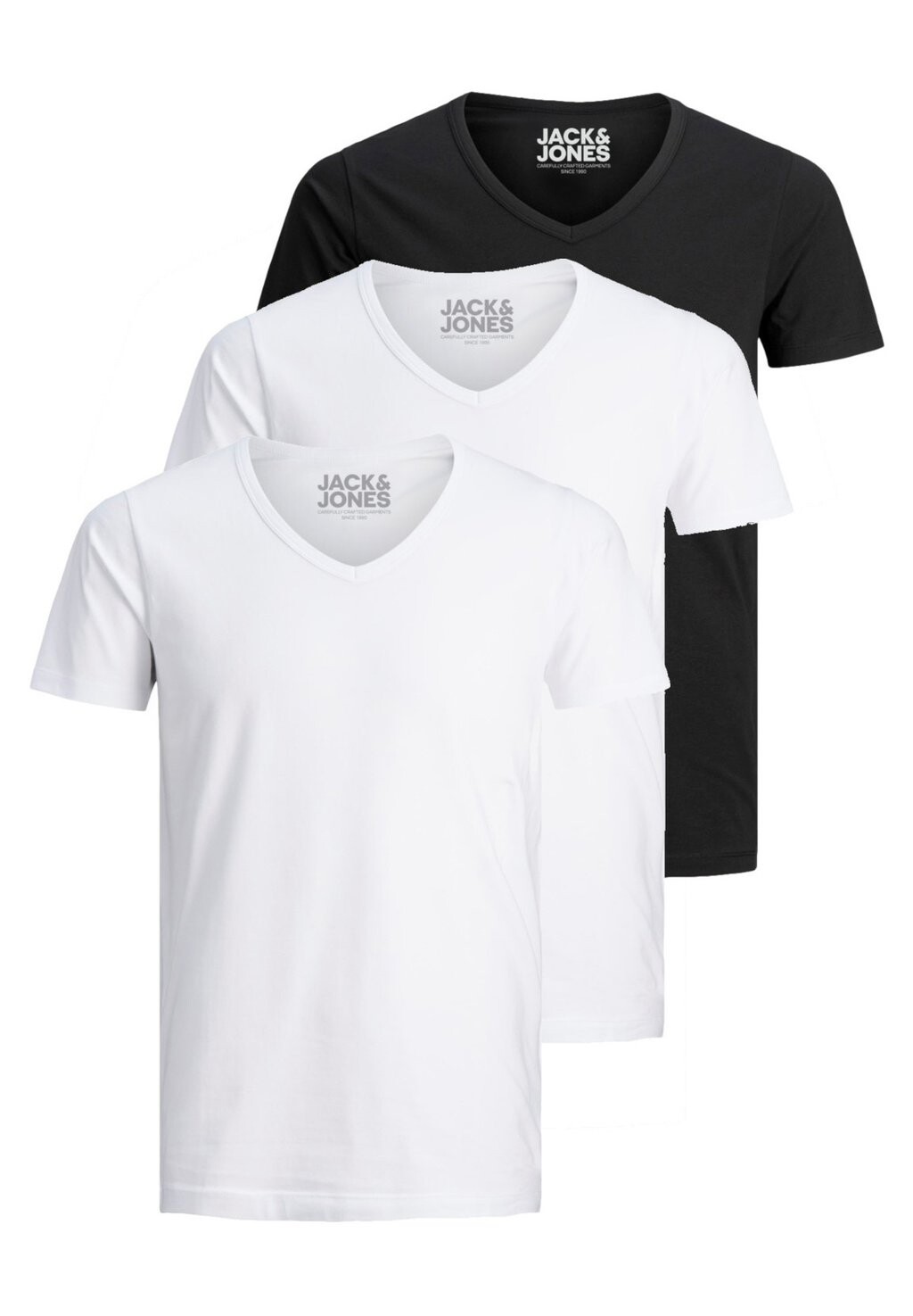 

Футболка базовая Jack & Jones, цвет white/white/black