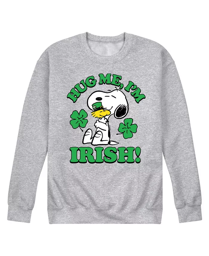 

Толстовка Men's Peanuts St Patrick's Day Hug Me I'm Irish Long Sleeve Fleece AIRWAVES, серый