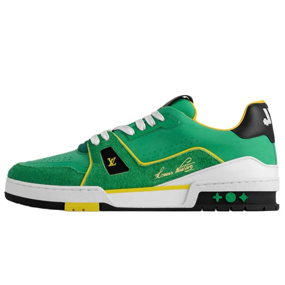 

LOUIS VUITTON Кроссовки для скейтбординга Trainer Low-Top, мужские, зеленые