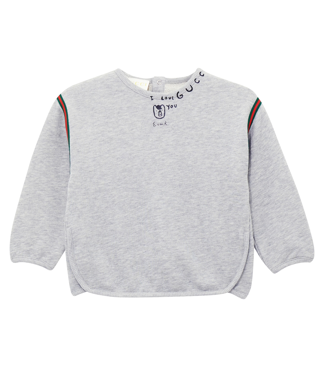 

Детская толстовка из флиса с принтом Gucci Kids, Light Grey Mel/Mix