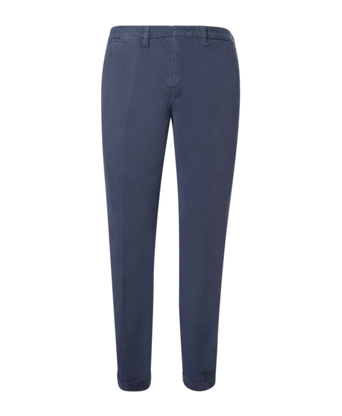 

Узкие брюки из хлопкового габардина Fay, синий