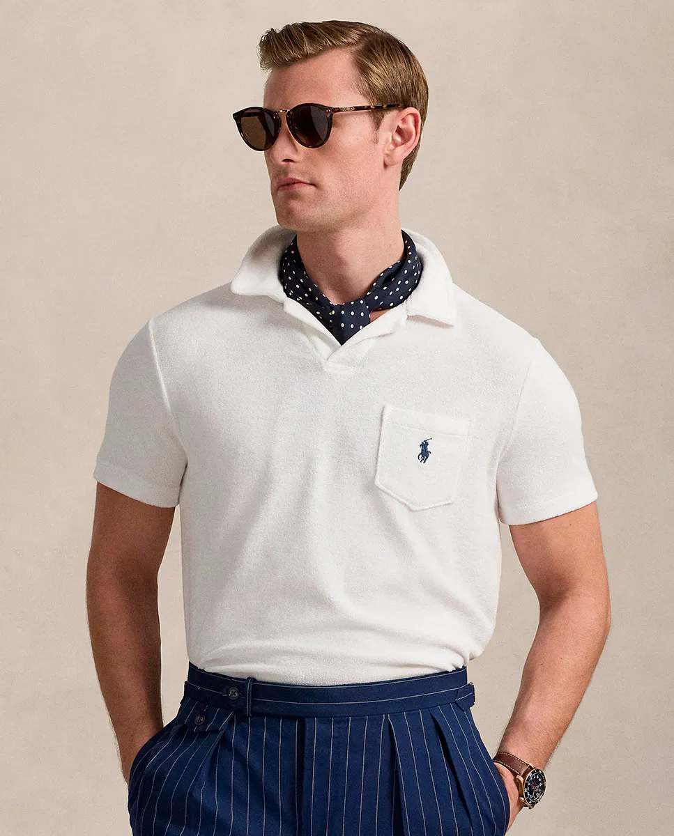 

Мужская рубашка-поло из хлопка, стандартного кроя Polo Ralph Lauren, белый