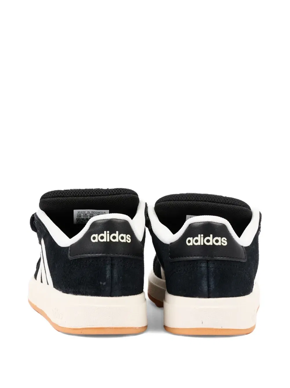 Кожаные кроссовки с полосками Adidas Kids, черный — фото 4