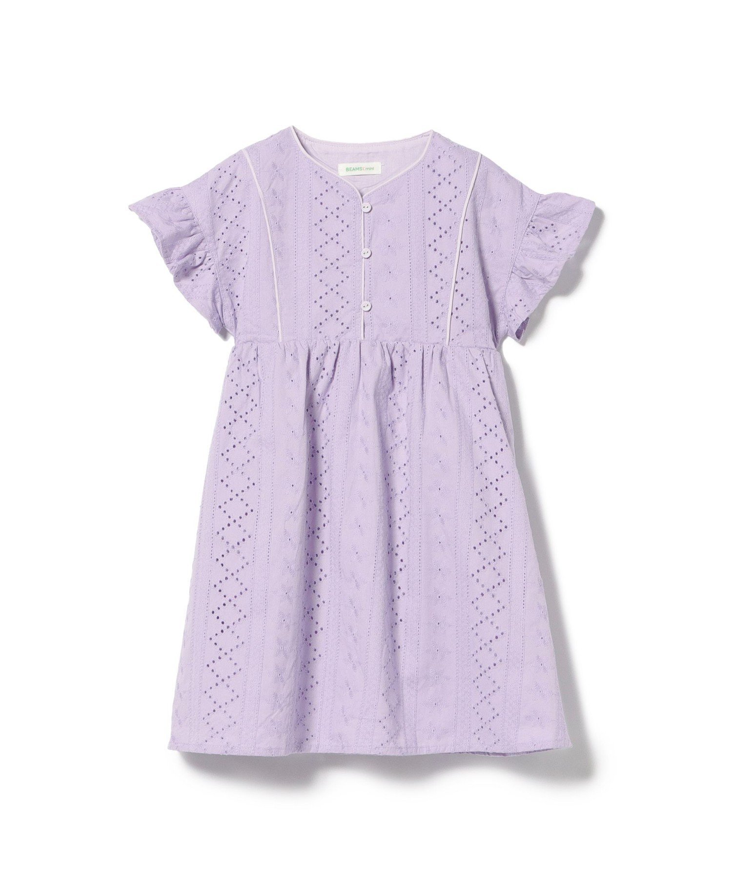 Платье из перфорированного кружева (90–150 см) BEAMS mini, PURPLE