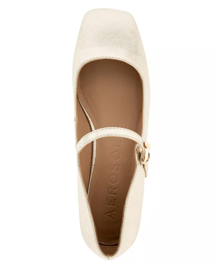 Женские туфли Isannah Maryjane на каблуке Aerosoles, золото — фото 4