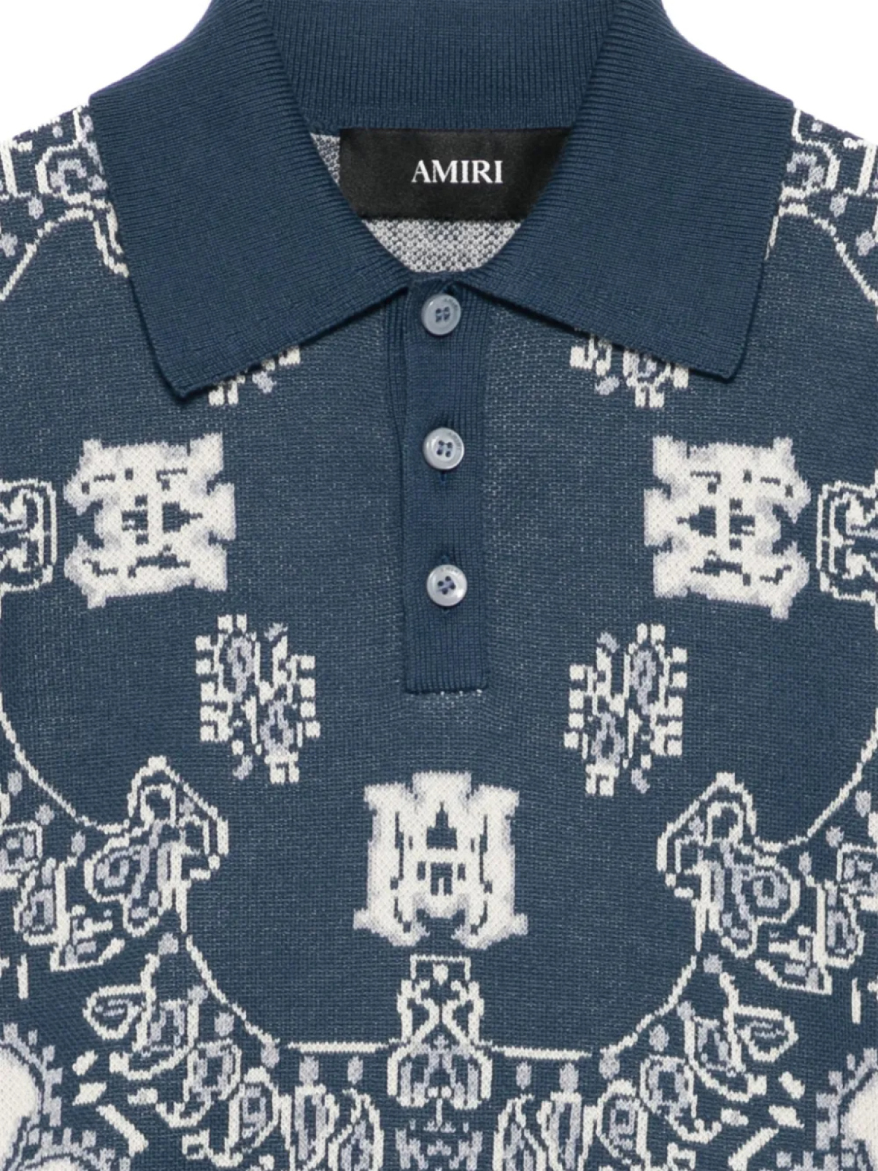 Футболка-поло AMIRI KIDS из хлопка, синий — фото 3