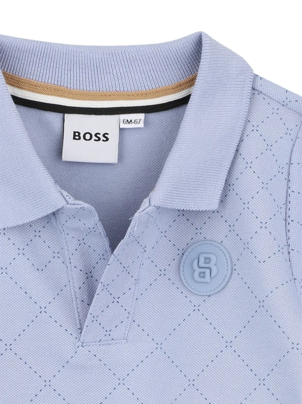 Рубашка поло с короткими рукавами Boss Kidswear, синий — фото 3