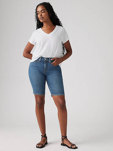 

Формирующие женские шорты-бермуды Levi's, цвет Clever Girl Short - Dark Wash