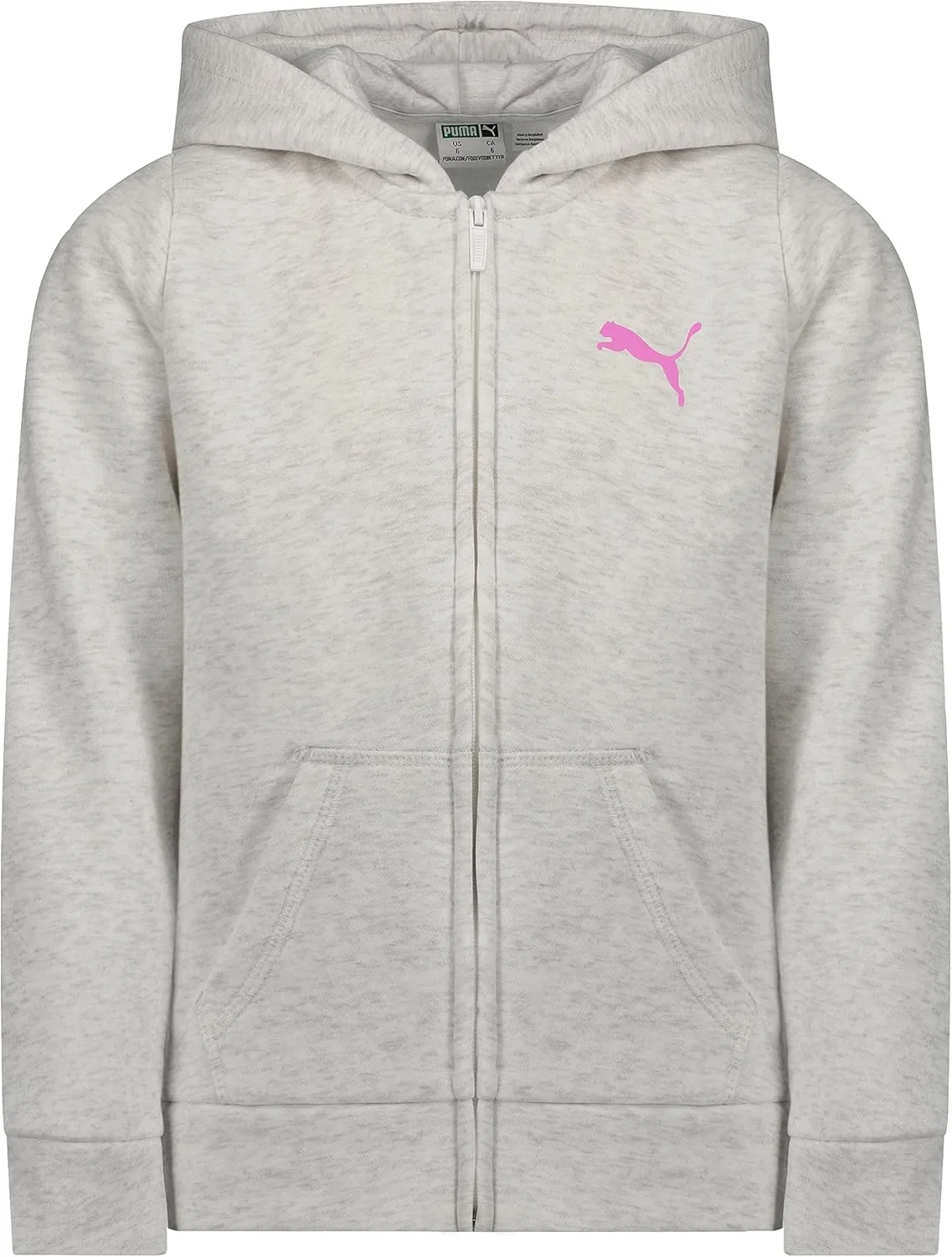 Детская толстовка на молнии PUMA Core Logo, цвет White Heather