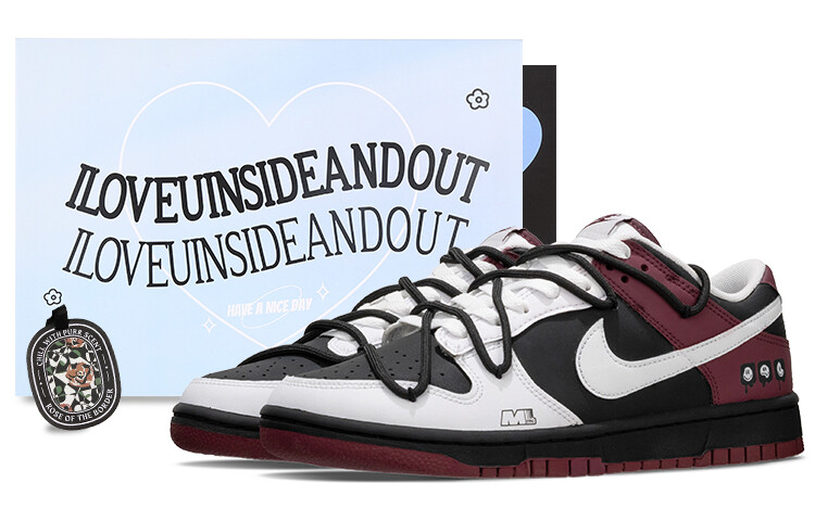 

Кроссовки Nike Dunk Vintage Basketball Shoes Men Low-top Red/Black/White, красный