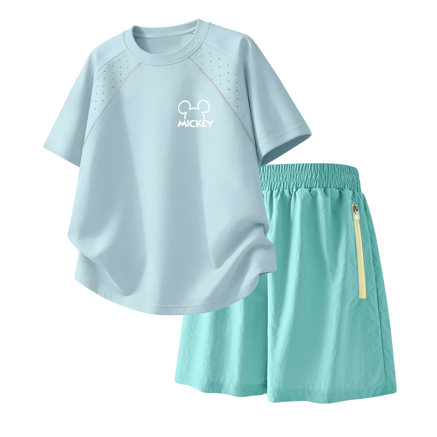Детский спортивный костюм Casual Sportswear 2 Piece Set Disney, Thick Board Line K Glacier Blue+Solid Color Mint Green
