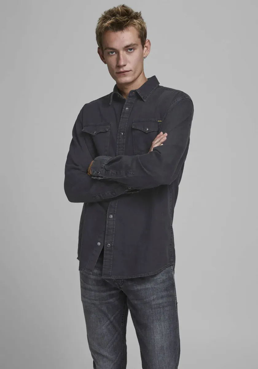 

Джинсовая рубашка Jack & Jones "SHERIDAN SHIRT", черный