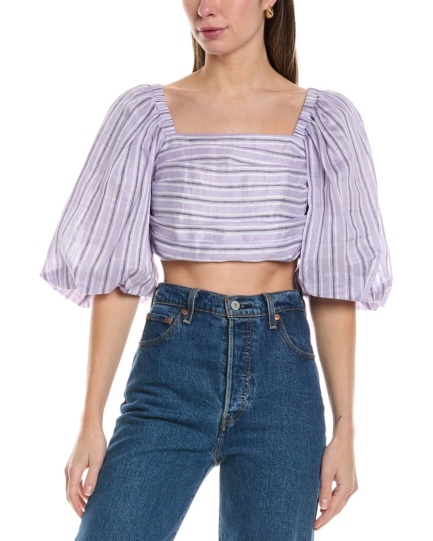 

Топ из смеси льна Sandro, фиолетовый