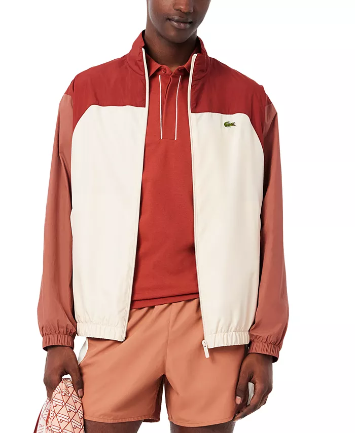 

Мужская свободная куртка с цветными блоками и логотипом Lacoste, синий