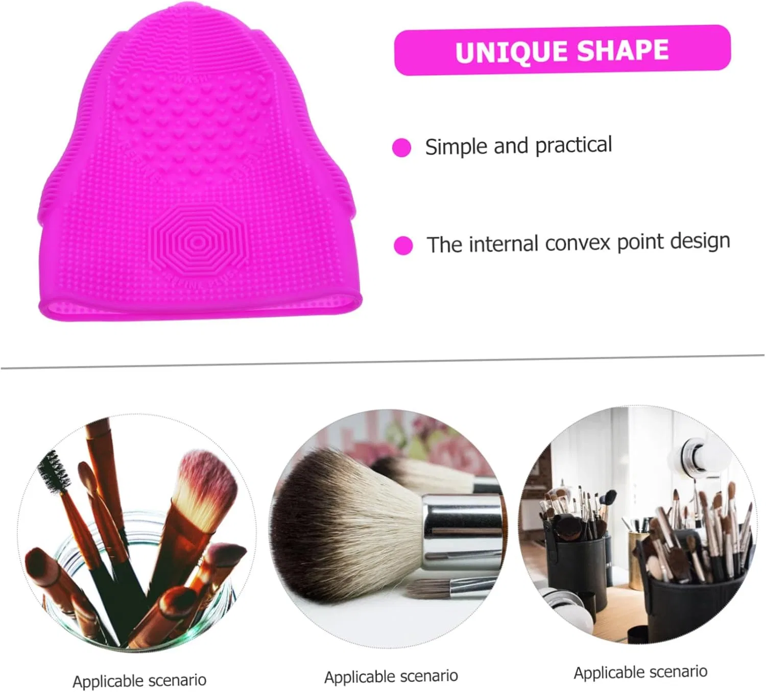 Коврик для чистки кистей Silicone Scrubber Gogogmee фиолетовый 19x13 см — фото 2