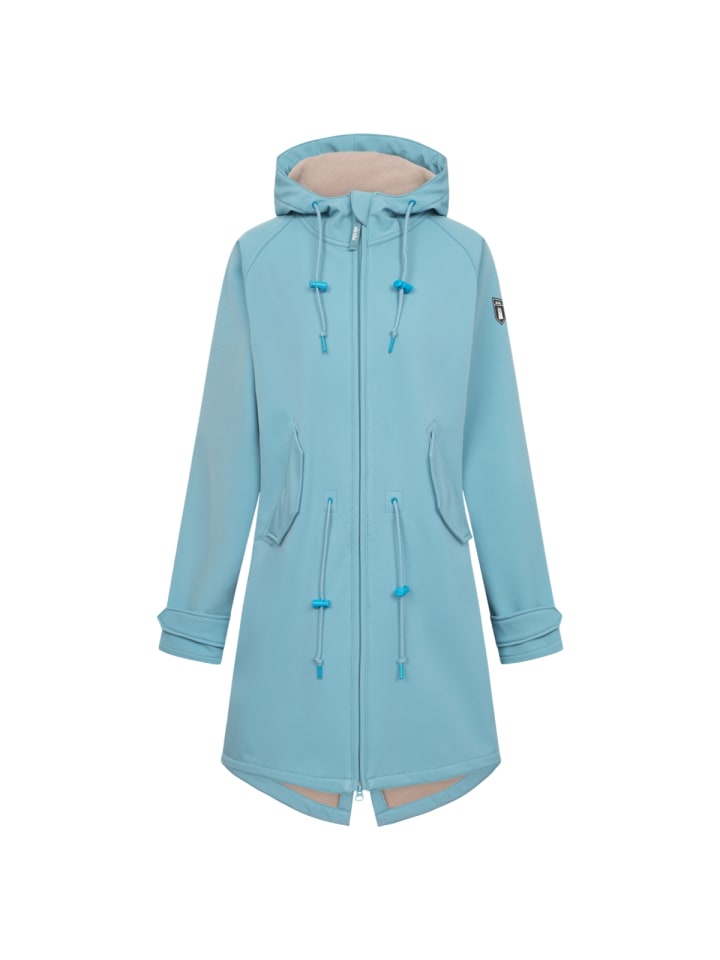 

Derbe Мягкая куртка Friese Island из софтшелла молочно-голубого/булыжникового цвета