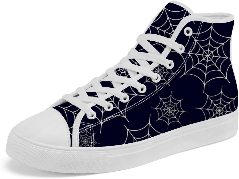 

Женские и мужские высокие кеды из холста с паутинкой, высокие кроссовки на шнуровке, повседневная обувь Chebing, белый/синий