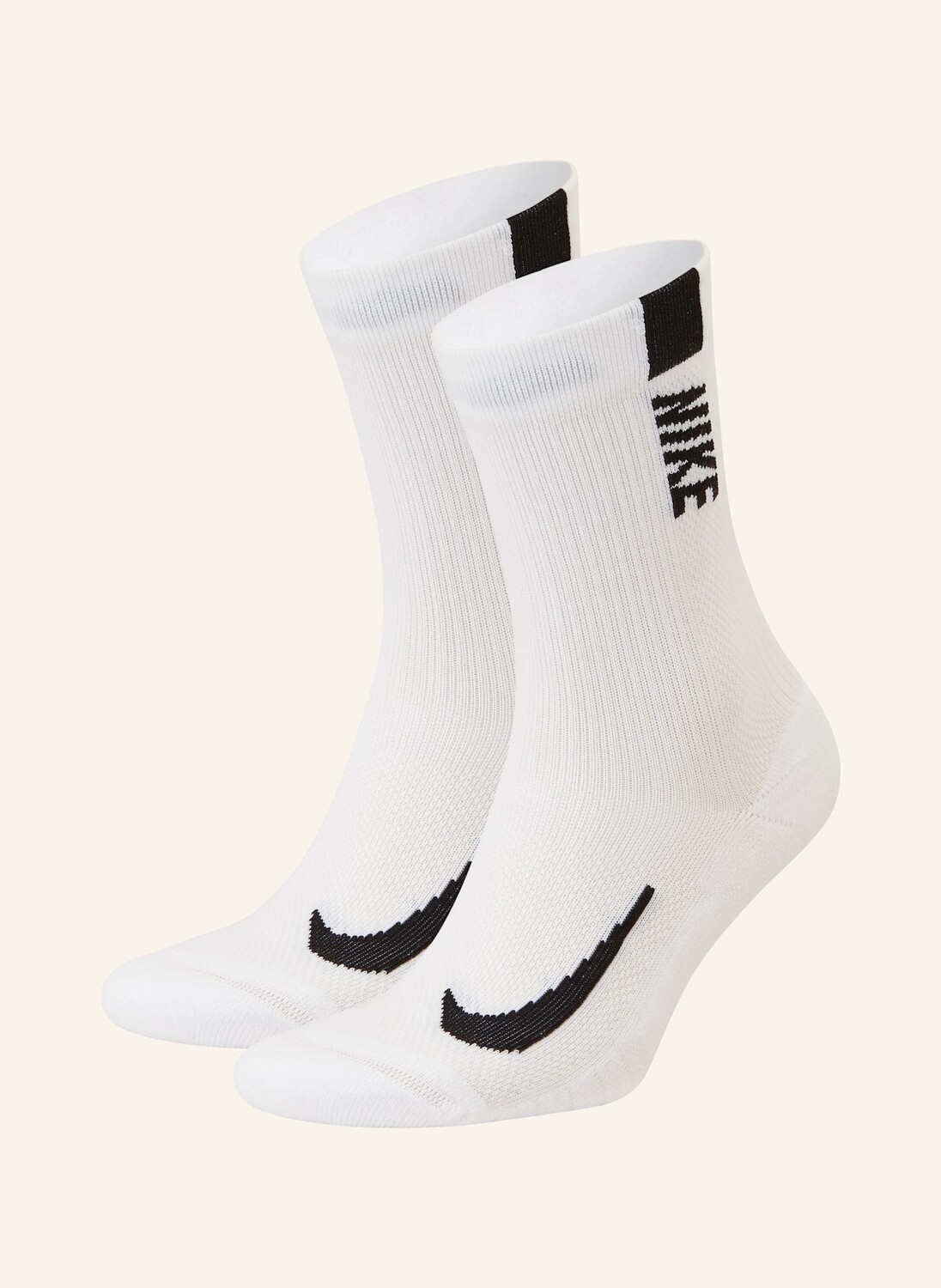 

Пакет из 2 носков для бега с множителем Nike, белый