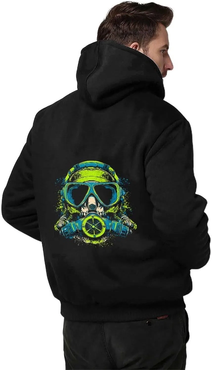 Мужская толстовка на молнии Scuba Skull Trendy из плотного флиса с капюшоном — фото 2