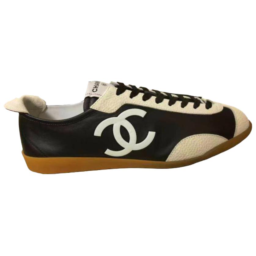 CHANEL 26P мужские повседневные кроссовки из коровьей кожи low top черные — фото 3