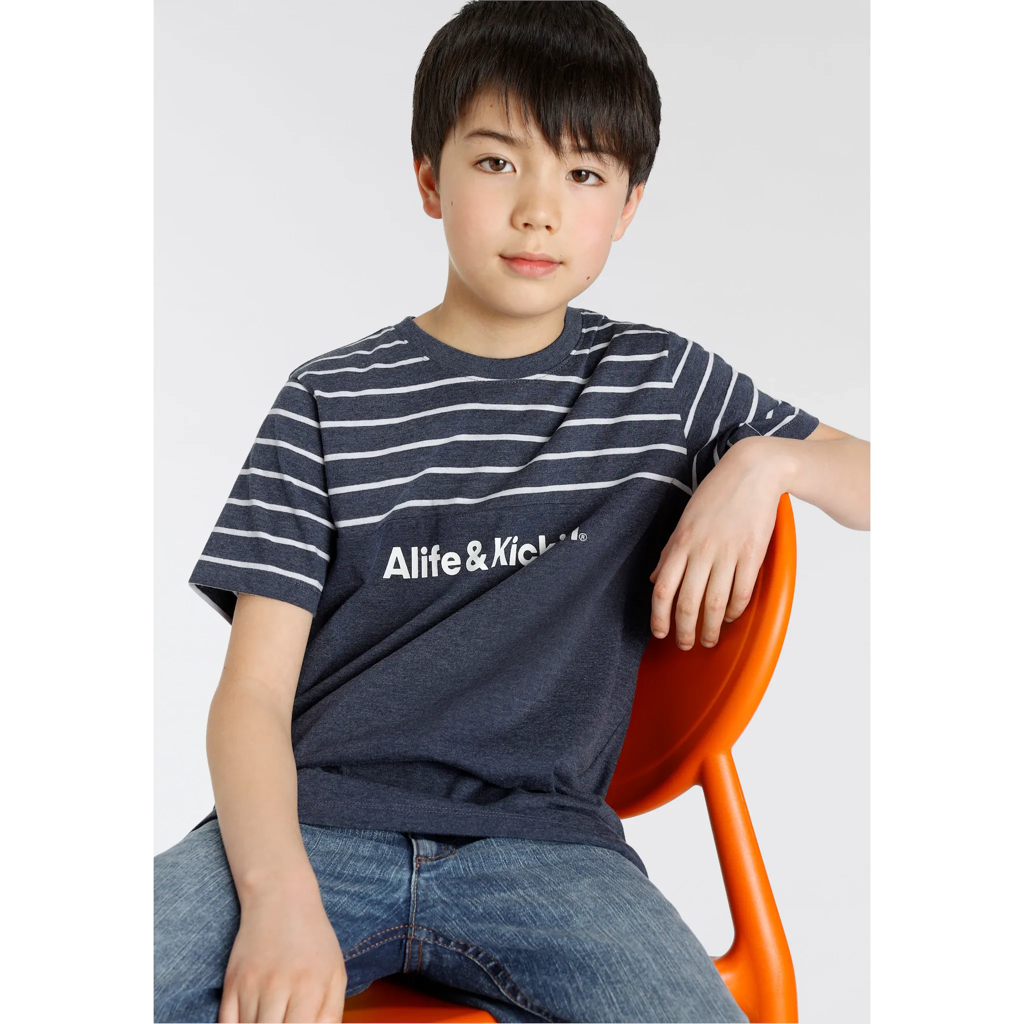 

Футболка Alife & Kickin «Цветовая блокировка», цвет marine meliert