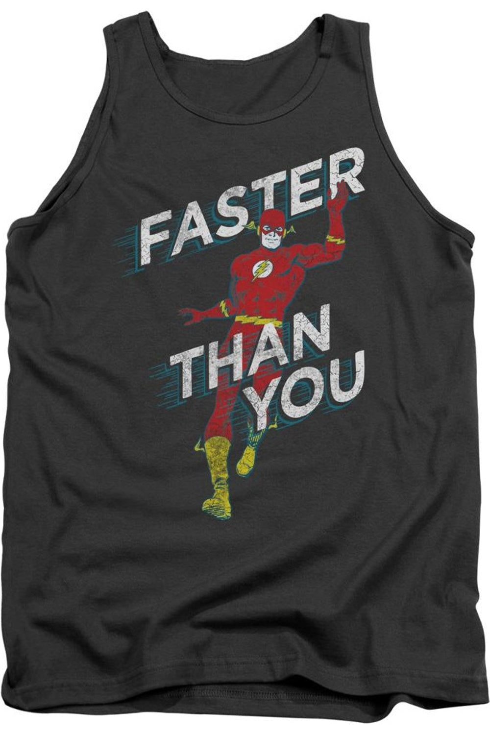 

Майка для взрослых DC Comics Flash Faster Than You Gildan, цвет charcoal