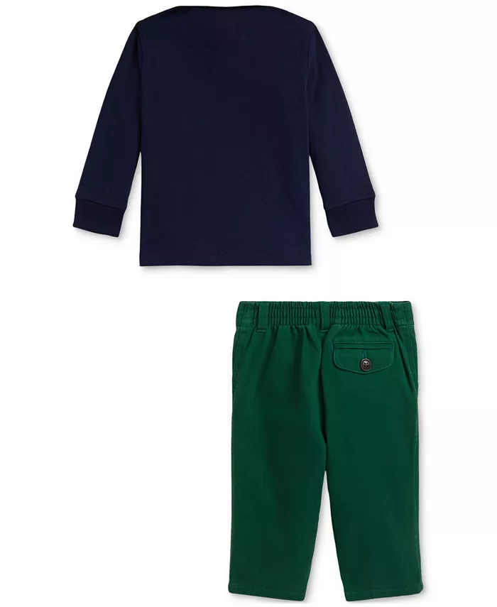 Комплект из рубашки регби и брюк чинос для мальчиков Polo Ralph Lauren, мультиколор — фото 2