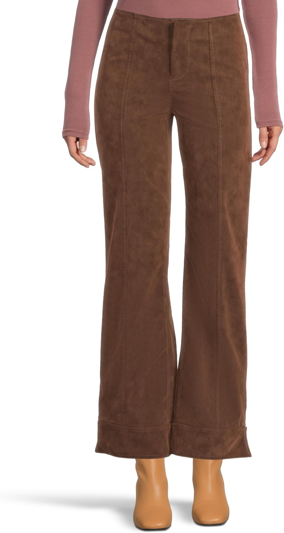 

Брюки Free People Glow Up Pant Suede, цвет Shaved Chocolate