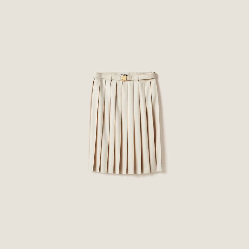 

Плиссированная юбка «батавия» Miu Miu, бежевый